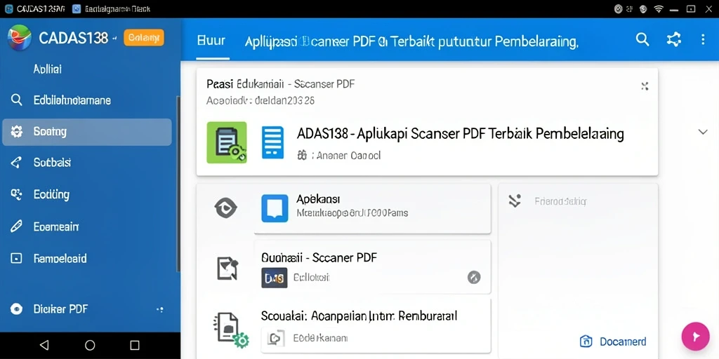 Tampilan antarmuka aplikasi CADAS138 yang user-friendly untuk Scanner PDF.