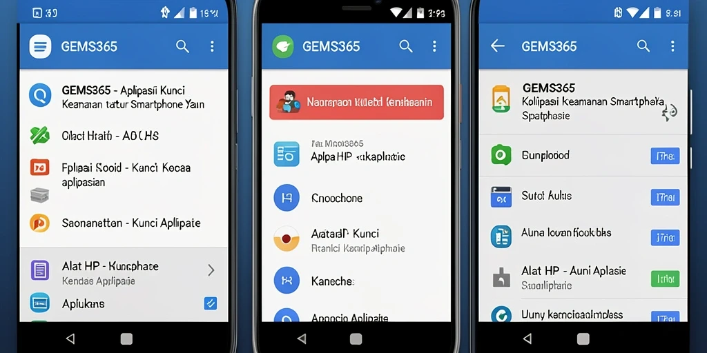 Tampilan antarmuka aplikasi GEMS365 yang sederhana dan profesional.