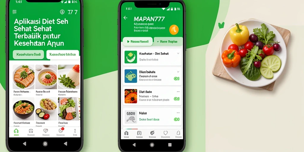 Tampilan antarmuka aplikasi MAPAN777 untuk Diet Sehat.
