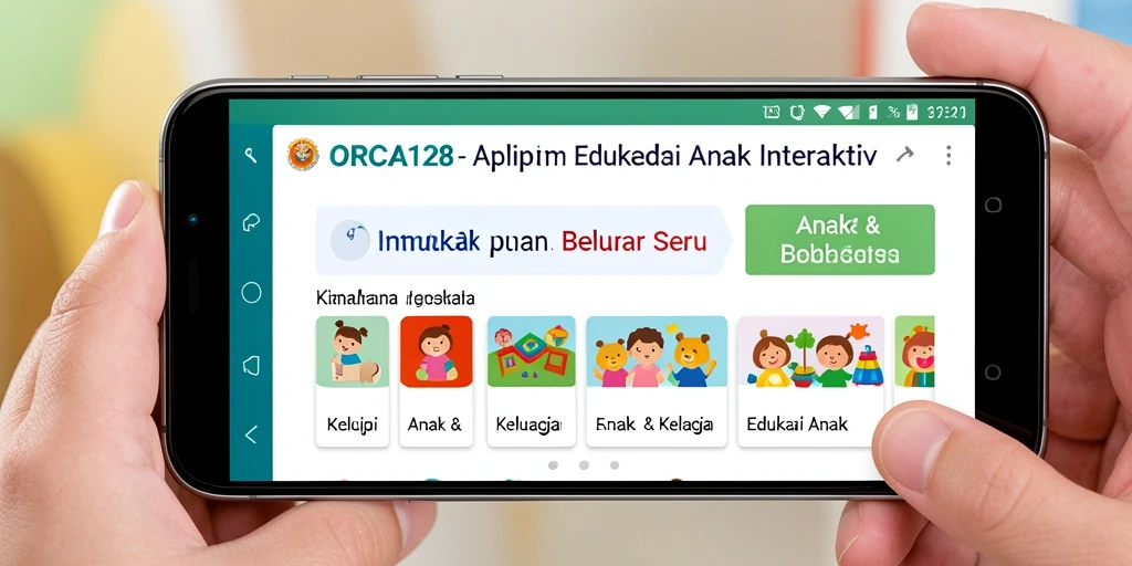 Tampilan antarmuka ORCA128 yang ramah anak dan penuh warna.