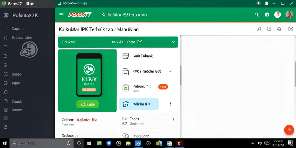Antarmuka POROS77 menampilkan perhitungan IPK yang akurat dan informatif.