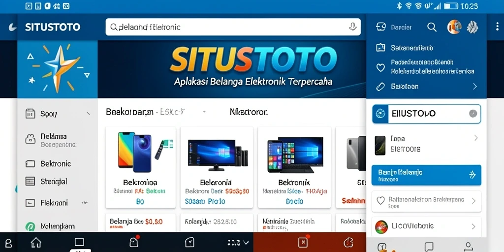Tampilan antarmuka aplikasi SITUSTOTO untuk belanja elektronik.