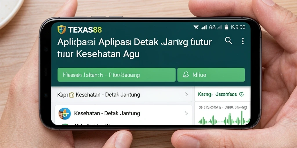 Antarmuka utama TEXAS88 menunjukkan pemantauan detak jantung secara real-time.